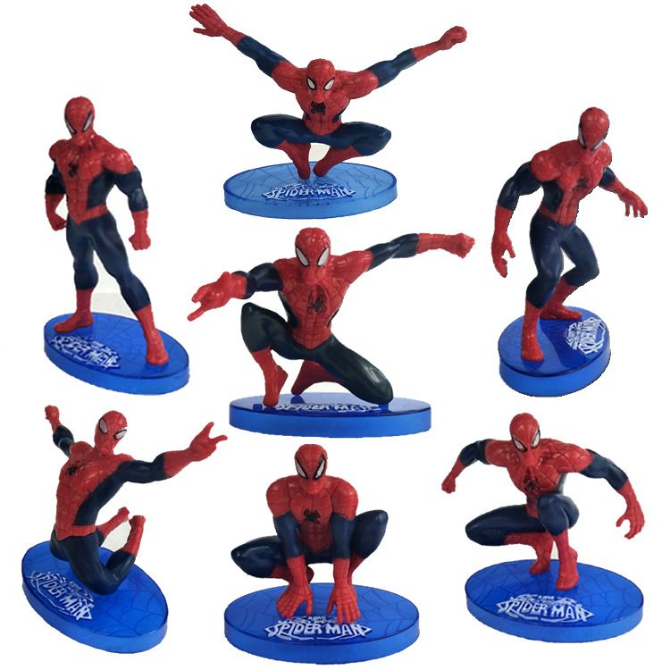 Figurki Na Tort 7 Pcs 3d Superhero Spiderman Cake Topper Cup Cake