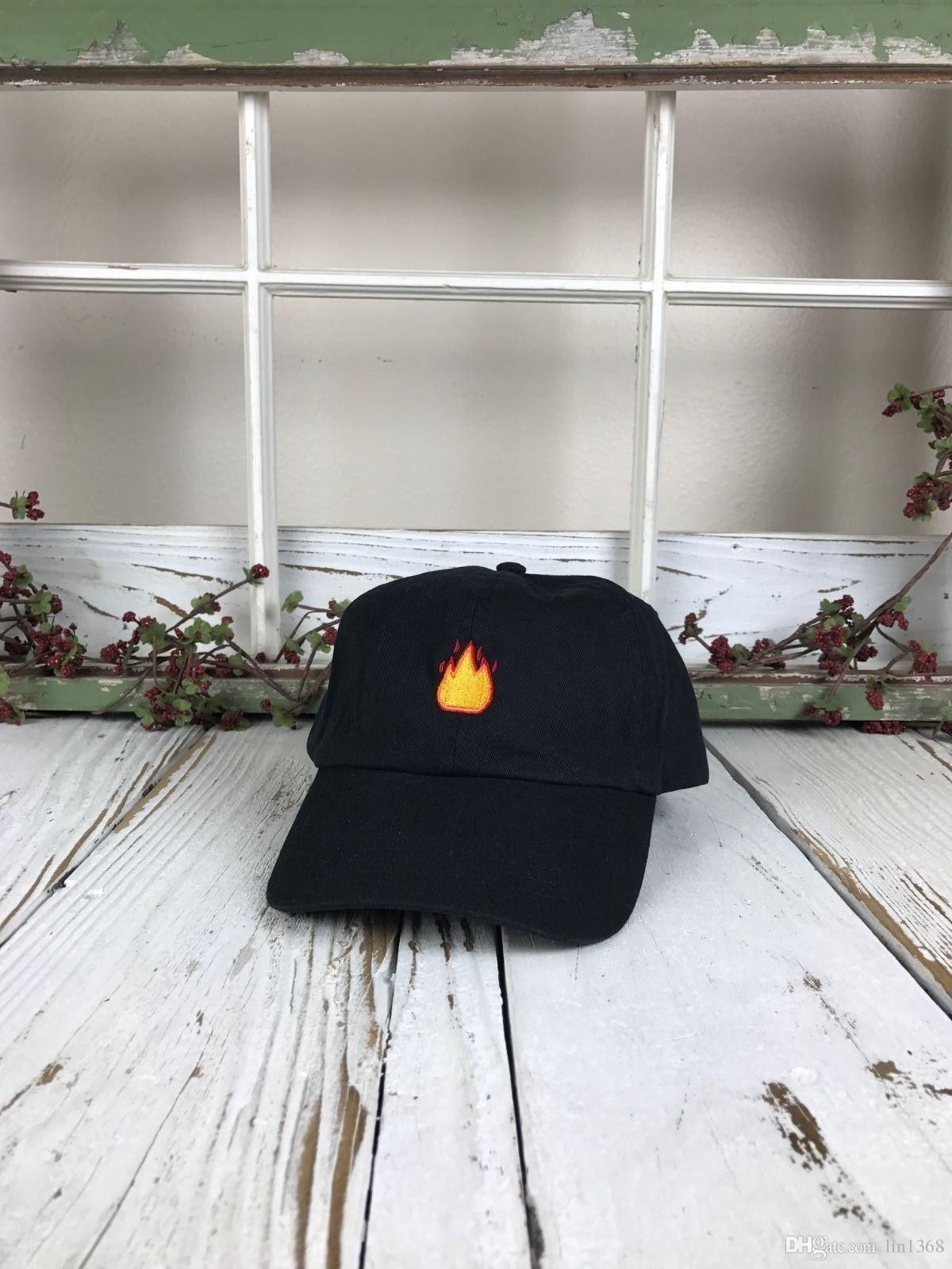 Many Styles Lit Fire Emoji Embroidered Baseball Cap Dad Hat