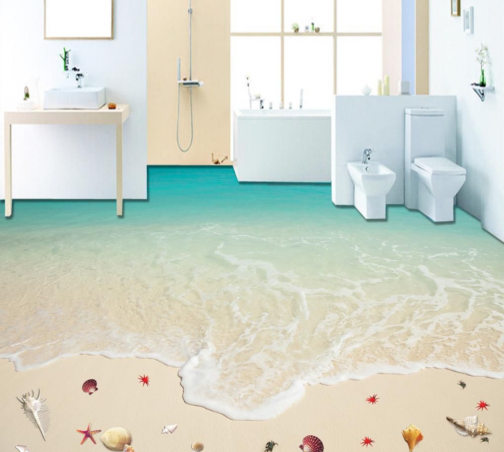 Großhandel Vinyl Bodenbelag Badezimmer Surf Strand Seestern 3D Boden ... Großhandel Vinyl Bodenbelag Badezimmer Surf Strand Seestern 3D Boden ...