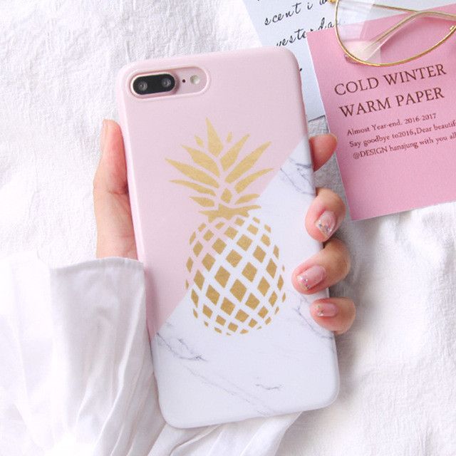 Gold Pineapple Phone Case For Iphone 6 Case Geometric Splice Stone