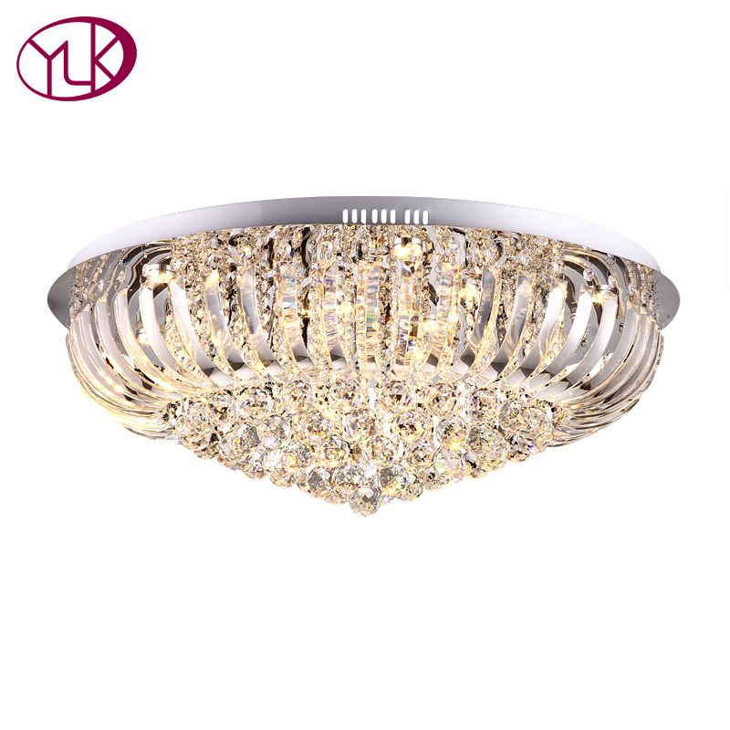 Youlaike Round Modern Crystal Ceiling Lamp Luxury Living Room Led Light Fixtures Ac110 240v Res De Cristal
