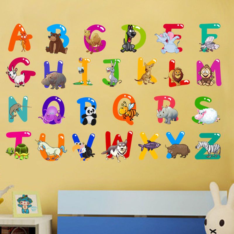 Cartoon Colorful 26 Letters Alphabet Wall Stickers For Kids Rooms Cartoon Colorful 26 Letters Alphabet Wall Stickers For Kids Rooms Nursery Room Decor Children Decal Art Poster Gift Customized Decals Damask