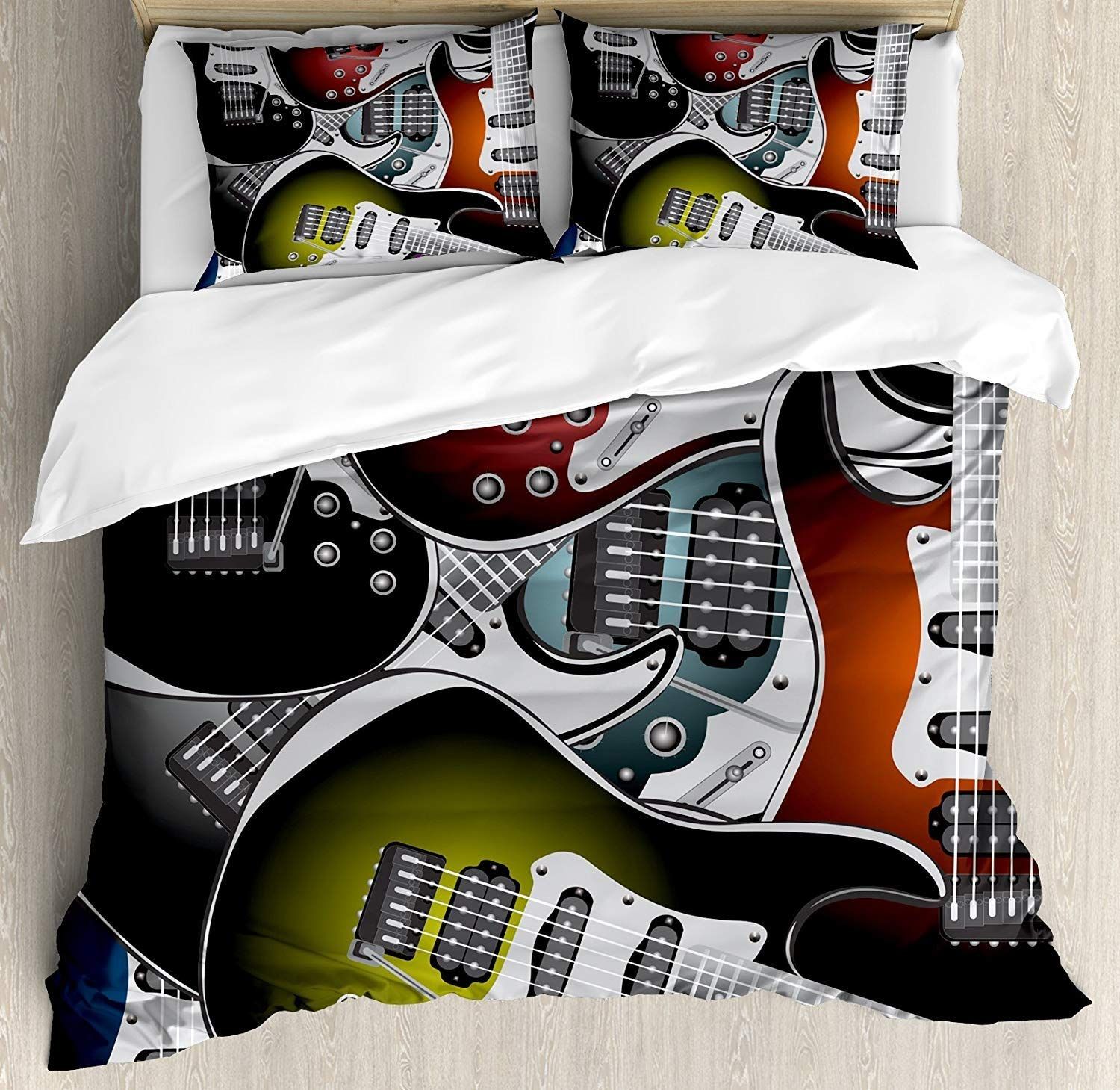 Popstar Party Duvet Cover Set Pile Of Graphic Colorful Electric Popstar Party Duvet Cover Set Pile Of Graphic Colorful Electric Guitars Rock Stringed Instruments 3 Bedding Sets Canada 2019 From Haoxingarden