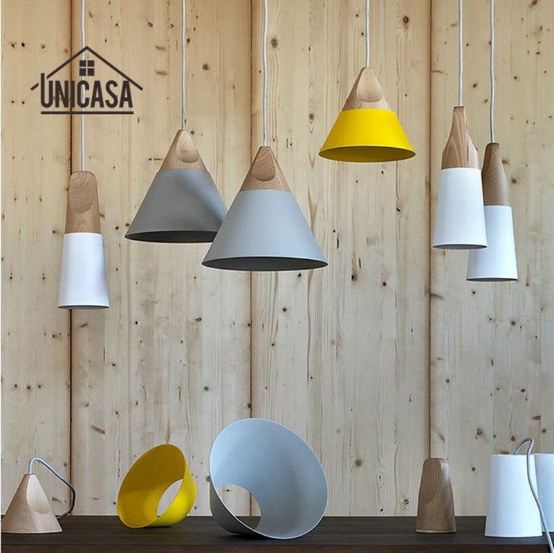 Modern Wood Pendant Lights Industrial Aluminum Mini Led Lighting Modern Wood Pendant Lights Industrial Aluminum Mini Led Lighting Fixtures Kitchen Island Office Bar Antique Ceiling Lamp