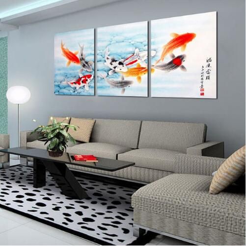 Koi Fish Wall Art Chinese Painting Wall Art On Canvas Home Decor