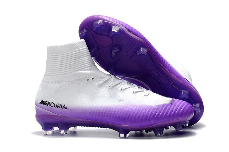 white and purple cleats