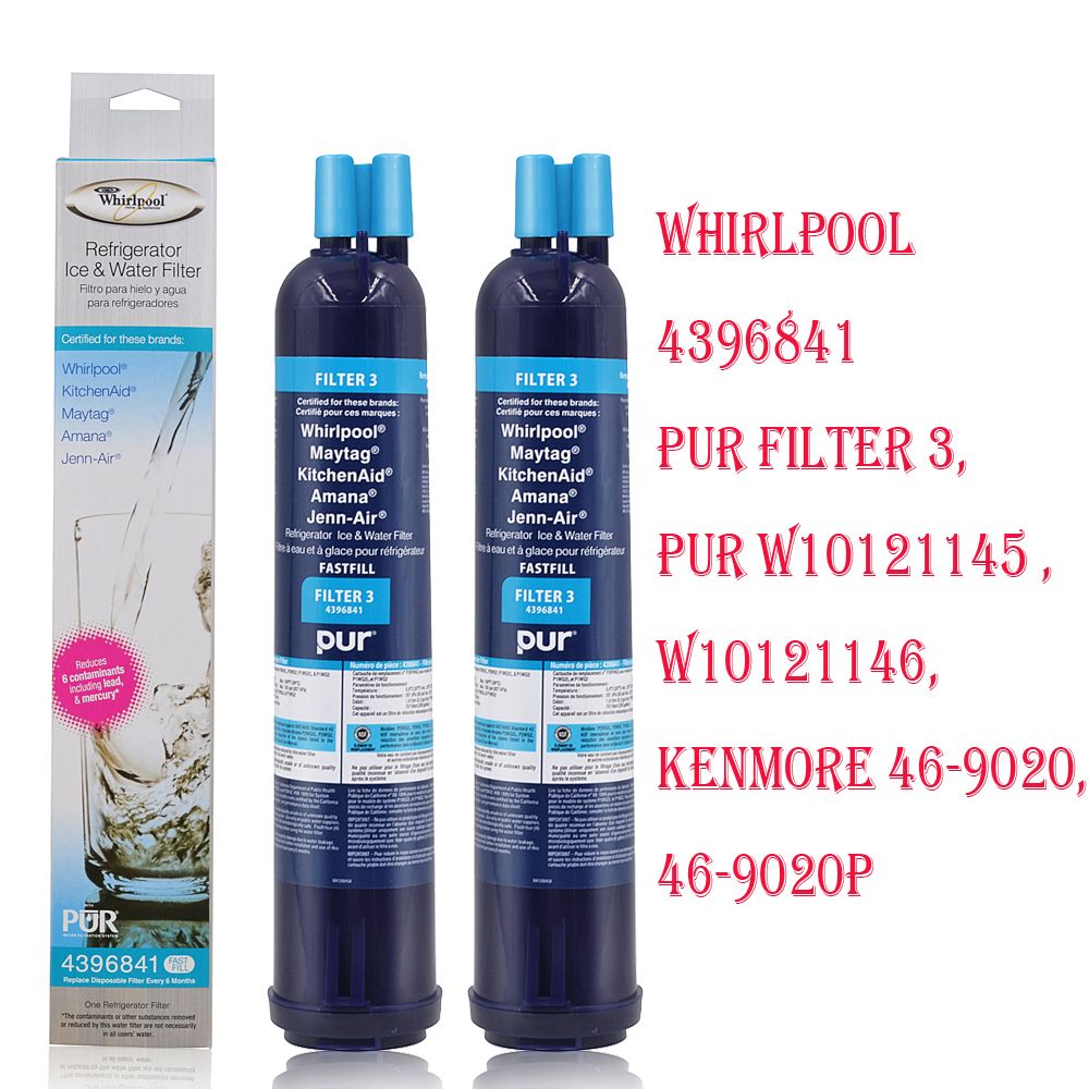 Whirlpool FILTER 3 4396841 4396710 PUR Push Button Fast Fill Water Filter 4396841 4396710