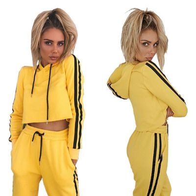 Compra Nueva Ropa Deportiva Conjunto De Ropa De 2 Piezas Mujer Chándal  Sudadera Con Capucha Crop Top Pantalones Traje Sexy Ocio Traje De Dos  Piezas Barato | Entrega Rápida Y Calidad | Es.Dhgate
