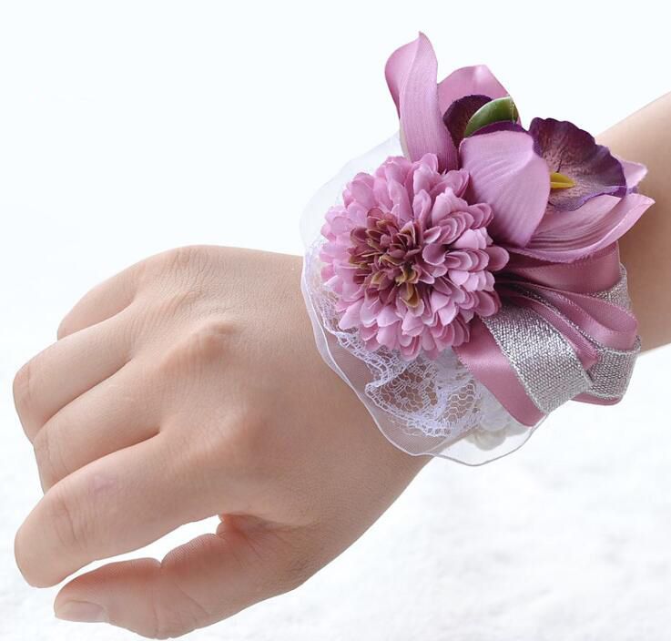 2019 Beautiful Wedding Corsage Hand Flower Silk Corsages In Stock