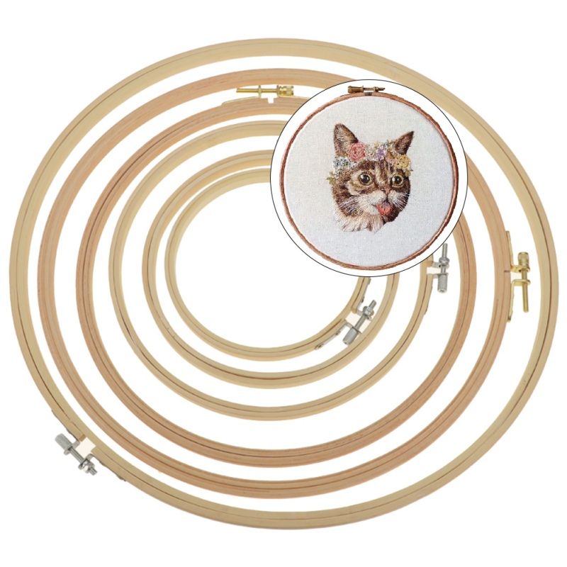 2020 Bamboo Embroidery Hoops Frame Set Embroidery Hoop Rings For DIY
