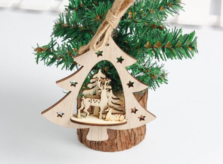 new snowflake wooden embellishments rustic merry christmas tree