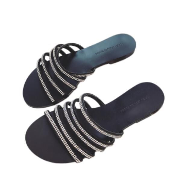 Taomengsi new woolen slippers Women's black slippers with flat soles at home with bare toe wood 