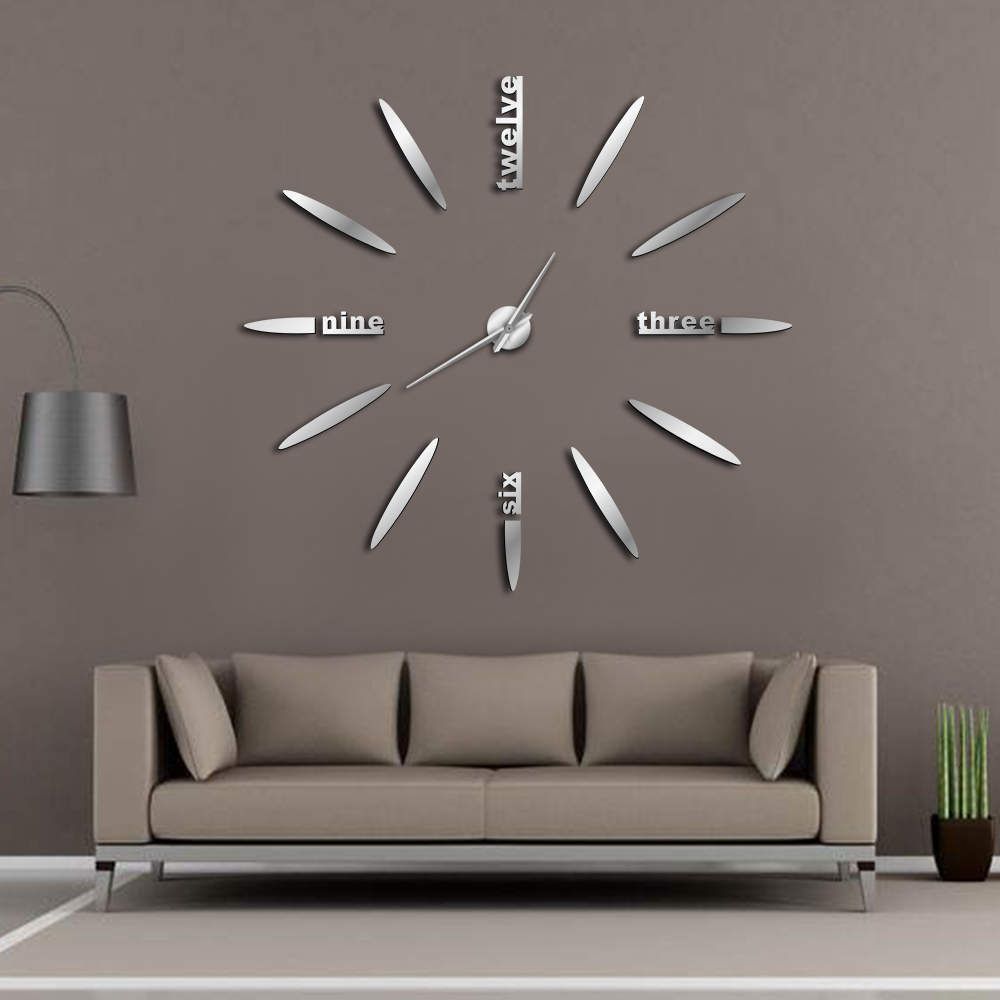 Frameless Diy Wall Clock 3d Mirror Large Mute Stickers Frameless Diy Wall Clock 3d Mirror Large Mute Stickers For Living Room Bedroom Home Decorations Big Time Regulator Retro From