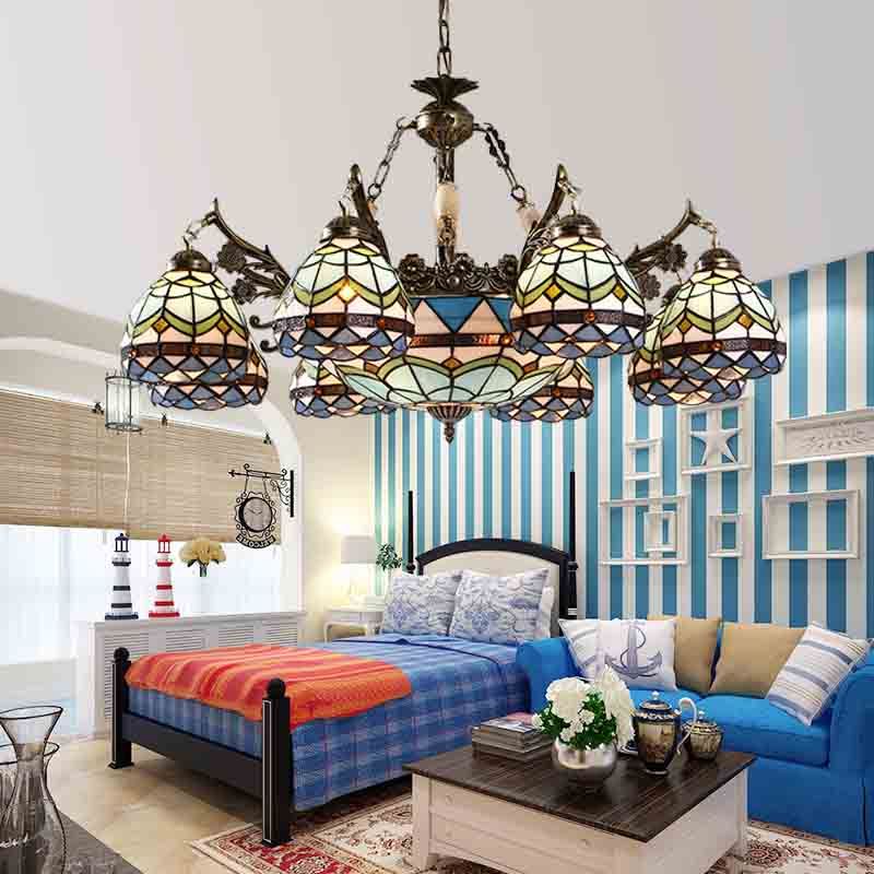 Pastroal Baroque Chandeliers Artistic Lights For Living Room Dining Pastroal Baroque Chandeliers Artistic Lights For Living Room Dining Vintage Stained Glass Chandelier Lighting On Vacation Cool