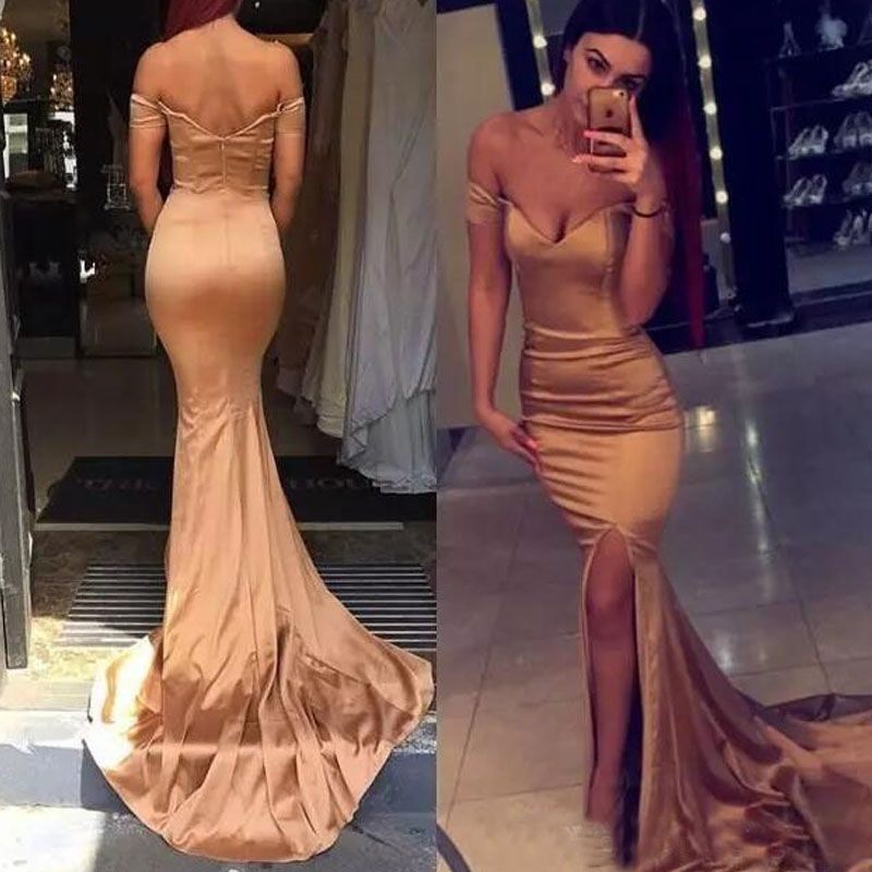 Gold Sexy Elegant Formal Dresses