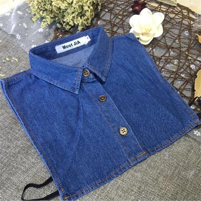 2020 Denim Detachable Collars For Man Fake Collar Size L XL XXL Blue