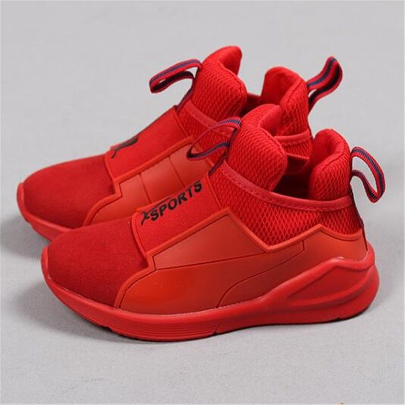 Rojo Buena Para Deporte Cuero Zapatillas De Cómodos Zapatos Niñas Deportivos Color Calidad Niños Casuales L345RjA