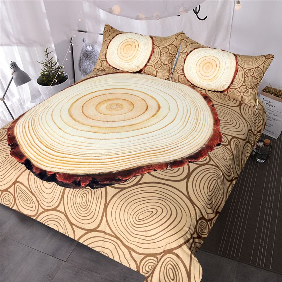 Annual Ring Bedding Set Tree Rings Nature Textured Duvet Cover Annual Ring Bedding Set Tree Rings Nature Textured Duvet Cover Circles Bed 3d Wood Printed Bedclothes King Clearance Mens Covers