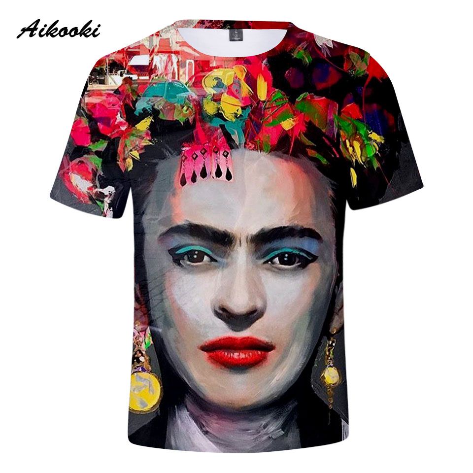 Wholesale 2018 Mexico Painter Frida Kahlo T Shirts 3d Men Women T Shirt Frida Kahlo Short Sleeve Shirt Boys Girls T Shirt Top Tees Cool Shirt Designs T