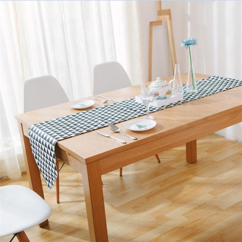 Black And White Plaid Table Runners Modern Cotton Linen Home Decoration Accessories Chemin De Table Noir Caminos De Mesa