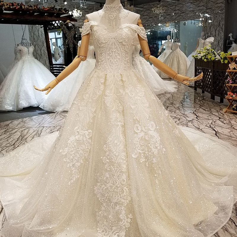 compre bling bling vestido de novia simple encaje brillante con