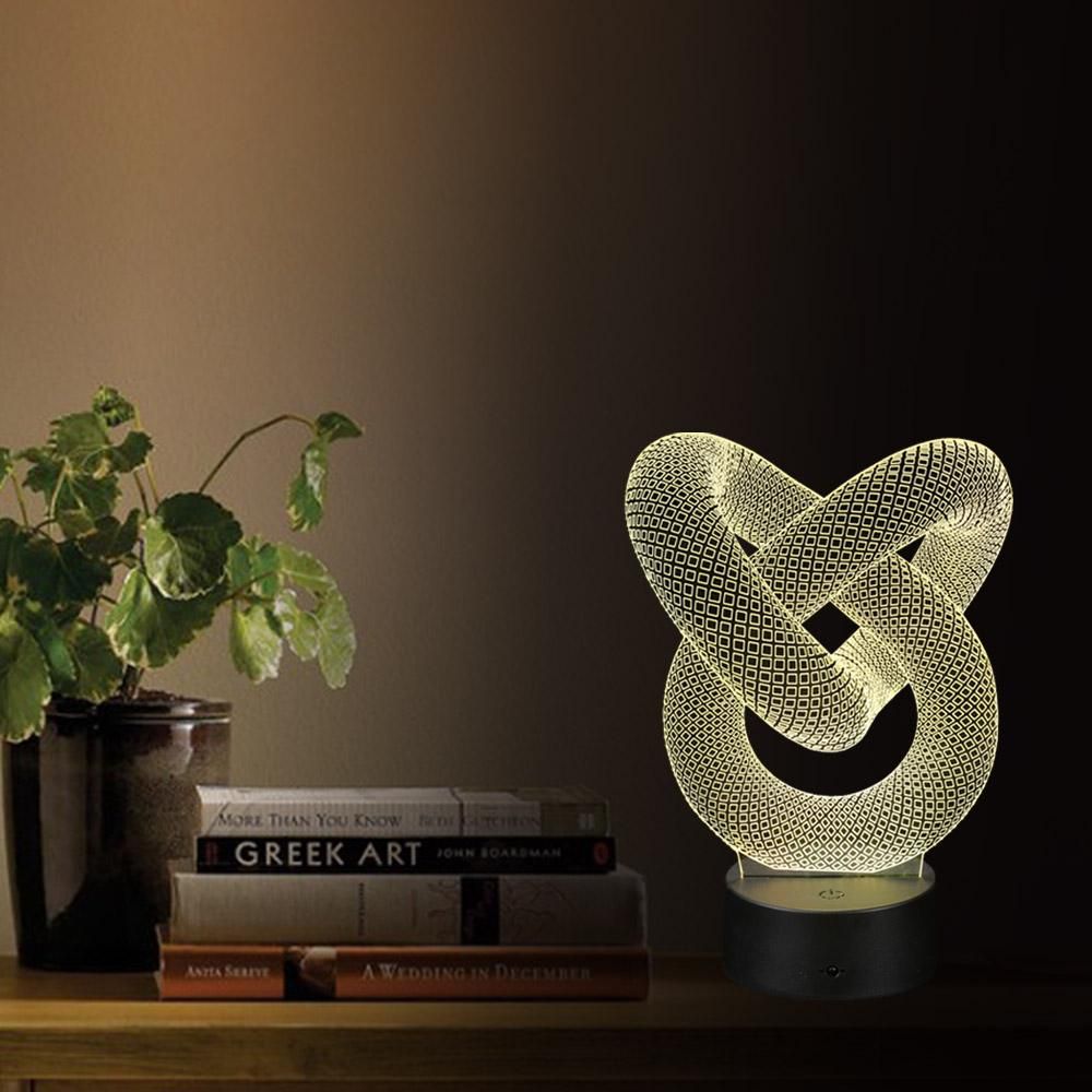 3d Optical Illusion Led Table Night Light Usb Cable Battery Operated 3d Optical Illusion Led Table Night Light Usb Cable Battery Operated Desk Lamp Valentine S Day Decorations Annular