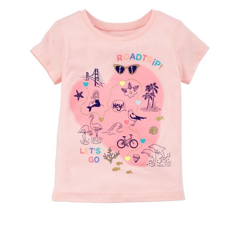 2019 Wholesale Pink Baby Girl T Shirts Summer Newborn Tops 100 Cotton