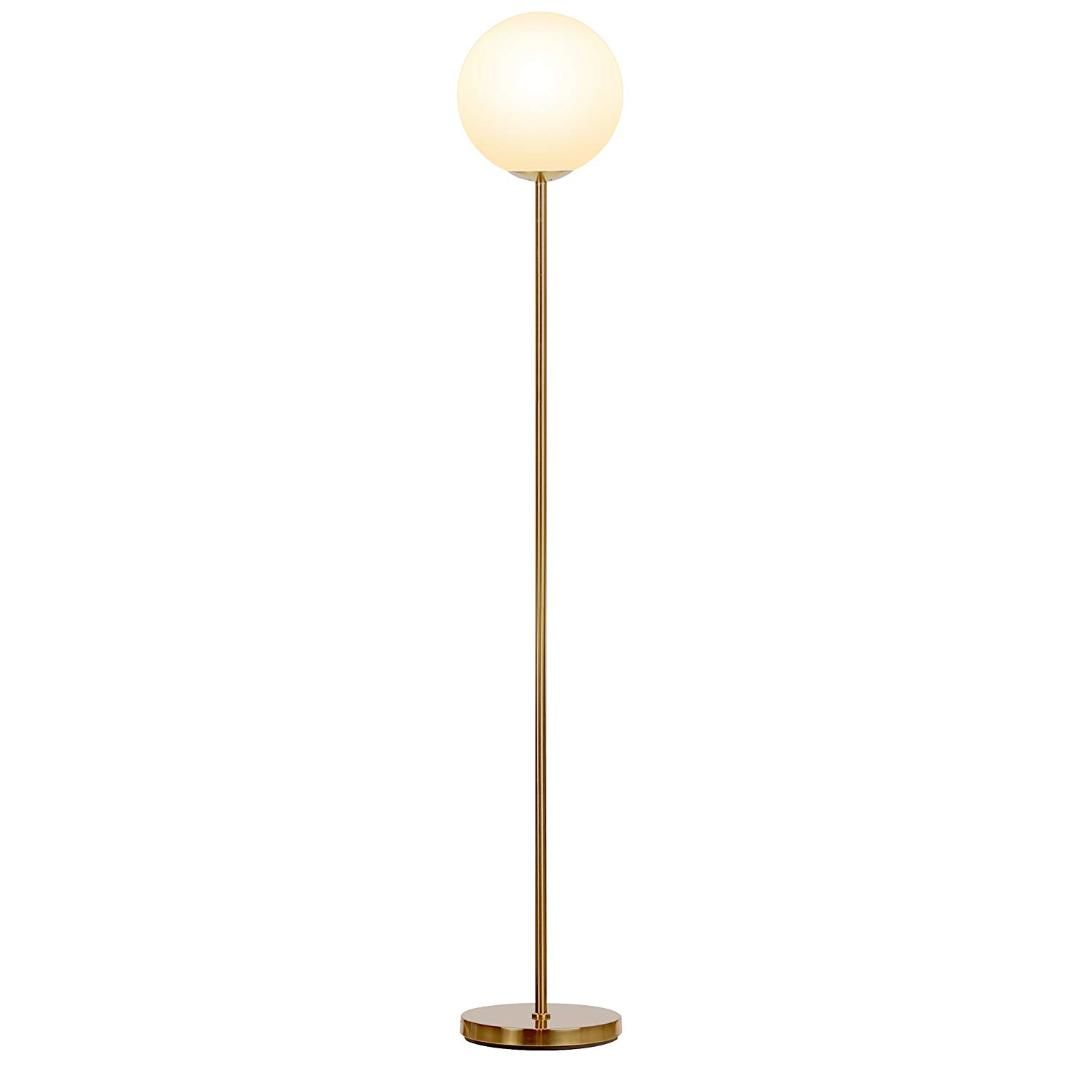 Nordic Modern Frosted Glass Globe Led Floor Lamp Luxury Standing For Living Rooms Bedroom Office Bedside De Tall Pole Light
