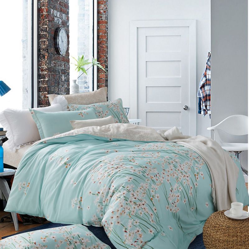 6pcs Cotton Duvet Cover Set 100 Twin Full Queen King Size Bedding Sets With Fl Pattern