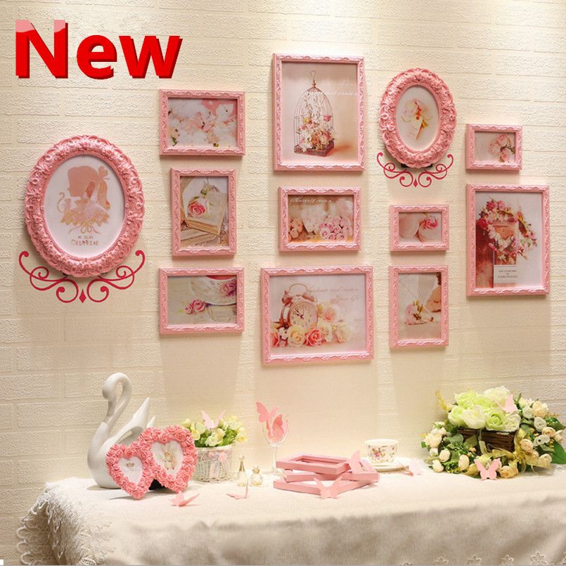 2018 Wood Picture Wall Cadre Collage Photo Frame Romantic Modern 12 Pcs Wood Picture Wall Cadre Collage Photo Jpg