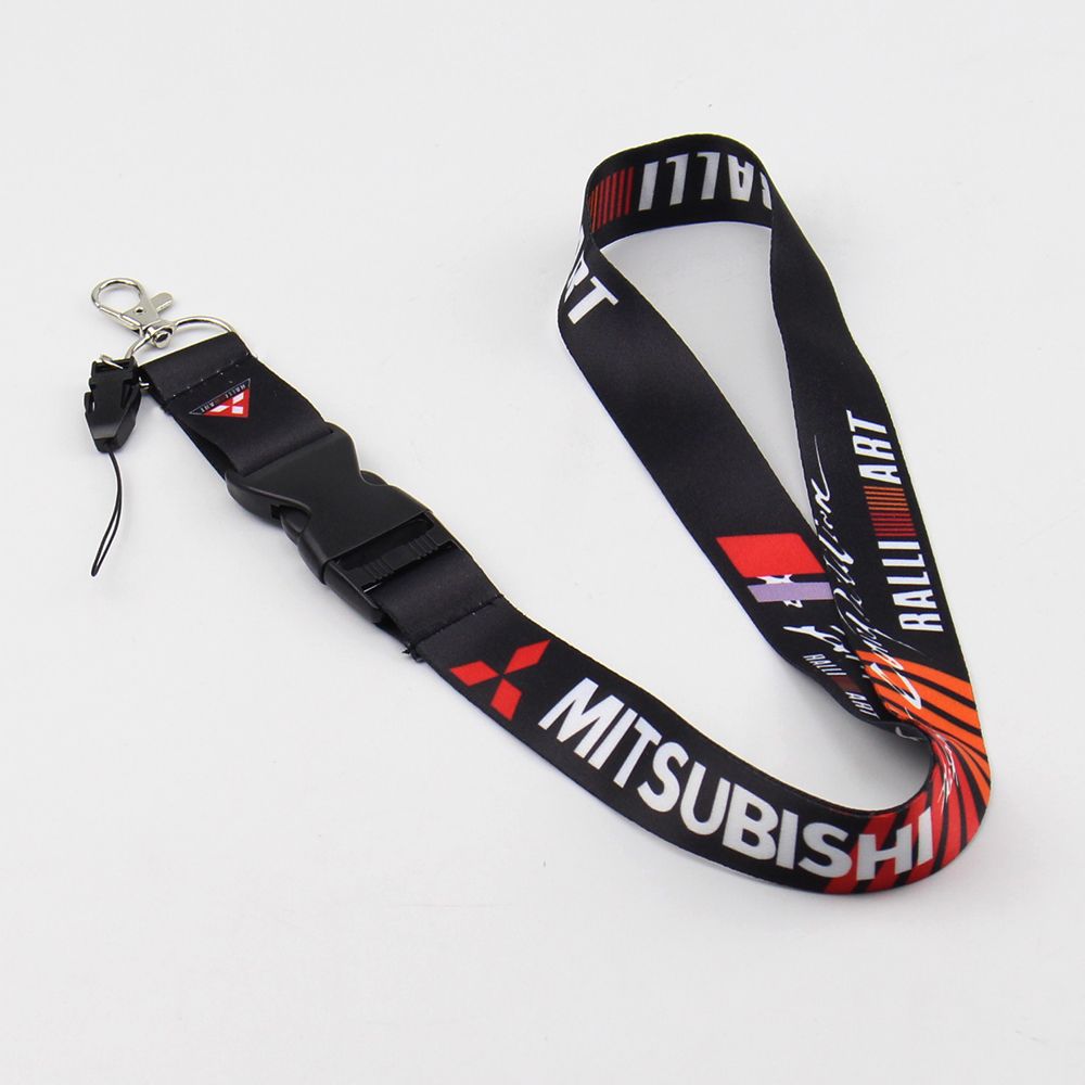 Ralliart Racing Red Keychain Metal key Ring Strap Lanyard Nylon For Mitsubishi