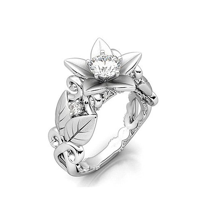 Neue Ankunft Luxus Blume Zirkon Silber Ring 925 Sterling Silber Frauen Männer Ringe Hochzeit Ringe mit Zirkon