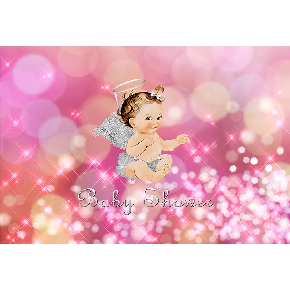 2019 Bokeh Polka Dots Baby Shower Background Pink Newborn