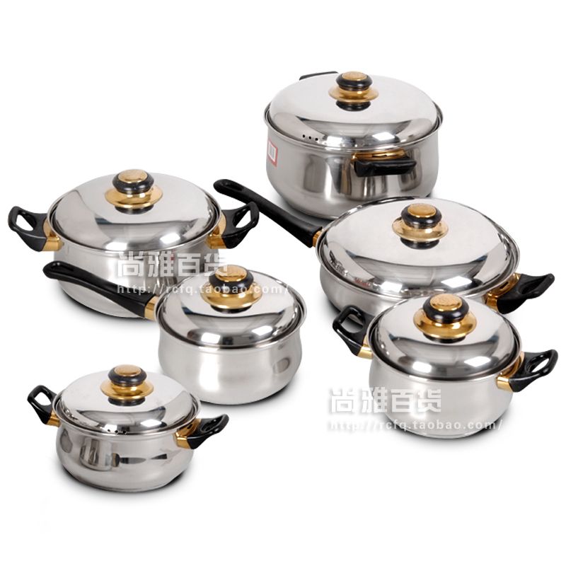 Cooking Tools Of Stainless Steel Cookware Set Soup Pot Milk Fry Cooking Tools Of Stainless Steel Cookware Set Soup Pot Milk Fry Pan Combination Induction Apply Kitchen Pots And Pans Sets