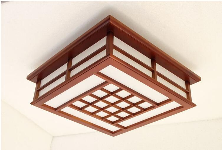 2019 Modern Led Pendant Flush Mount Ceiling Fixtures Light Chinese 2019 Modern Led Pendant Flush Mount Ceiling Fixtures Light Chinese Solid Wood Gany Finish Square Lamp Warm White From Jinyucao