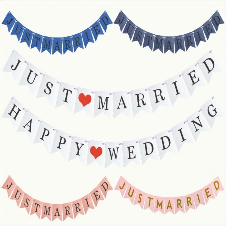 vintage just married banner wedding party decorations bunting just married banner
