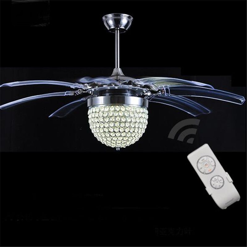 Ceiling Fans Light Crystal Folding Modern Minimalist Fashion Ceiling Fans Light Crystal Folding Modern Minimalist Fashion Invisible Mute Remote Control 90 260v 42 Inch Pendant Lights With 963 55 Piece On