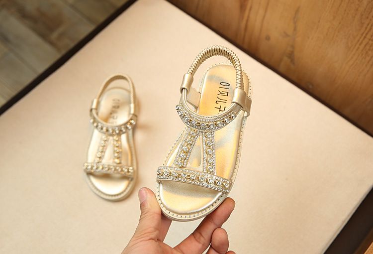 gold baby sandals