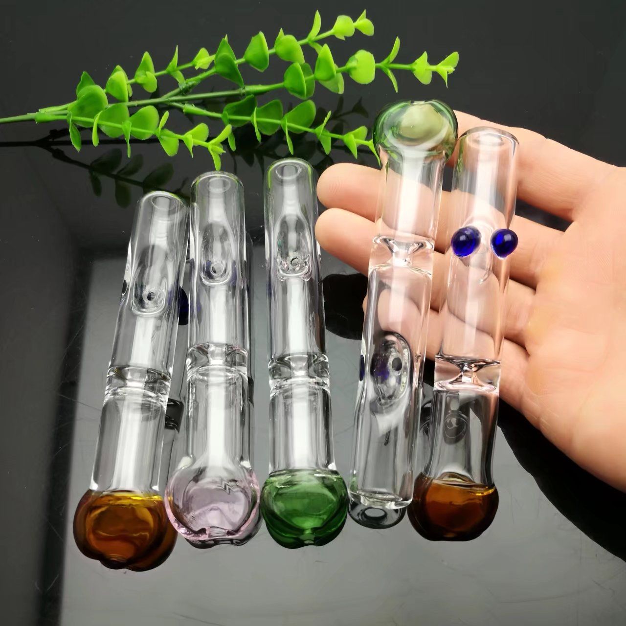 Flat mouth filter glass suction nozzle Wholesale Glass bongs Oil Burner Glass Water Pipes Oil Rigs Smoking Rigs