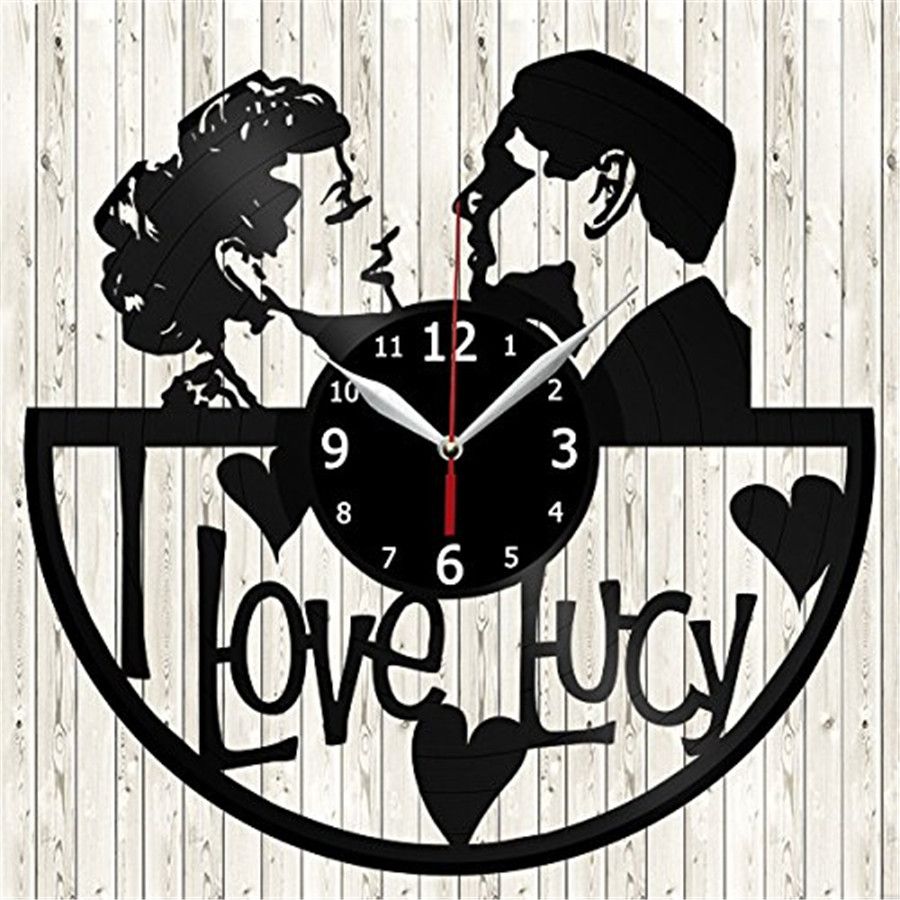 I Love Lucy Personality Vinyl Disc Wall Clock Quartz Simple I Love Lucy Personality Vinyl Disc Wall Clock Quartz Simple Home Decoration Creative Crafts Gift Living Room Art Large Decorative