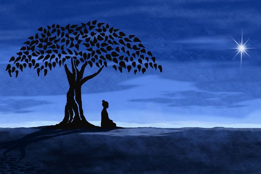 bouddha-bouddhiste-m-ditation-arbre-lune