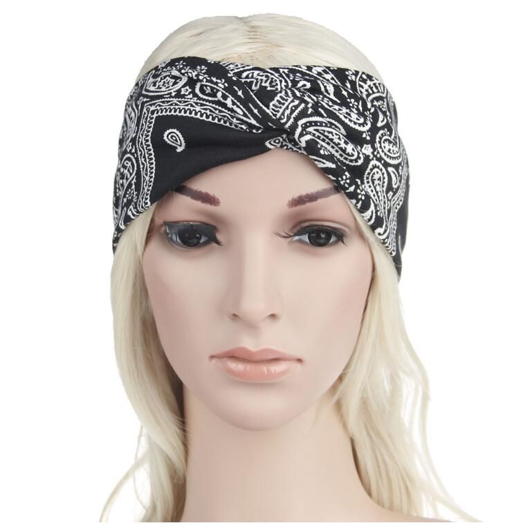 2019 Paisley Design Stylish Cross Headband Head Scarf For Women