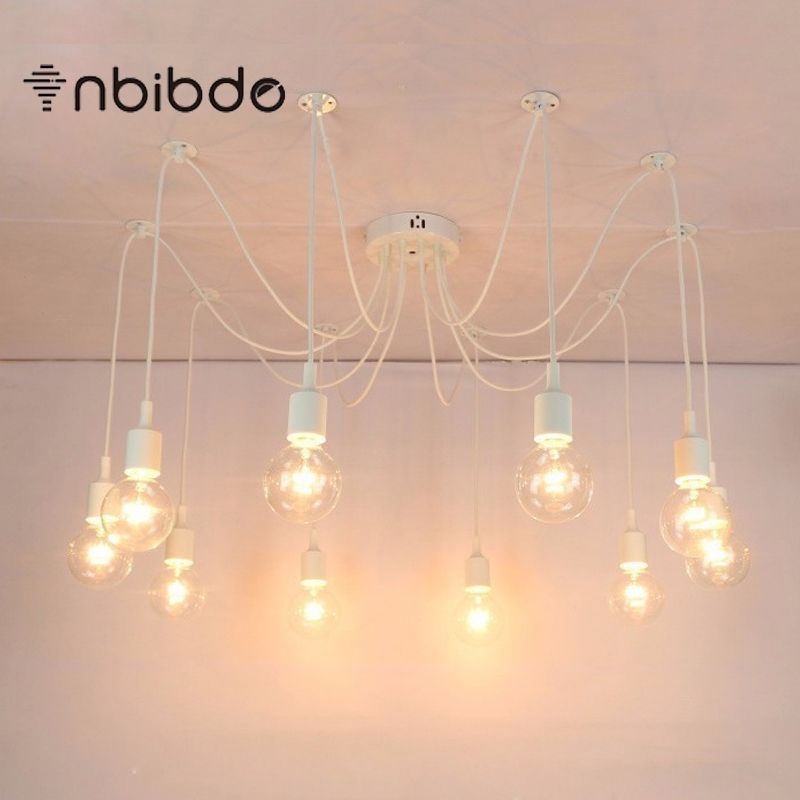 Modern Nordic Retro Edison Bulb Light Chandelier Vintage Loft Modern Nordic Retro Edison Bulb Light Chandelier Vintage Loft Antique Adjule Diy E27 Art Spider Pendant Lamp Home Lighting Lights Hanging