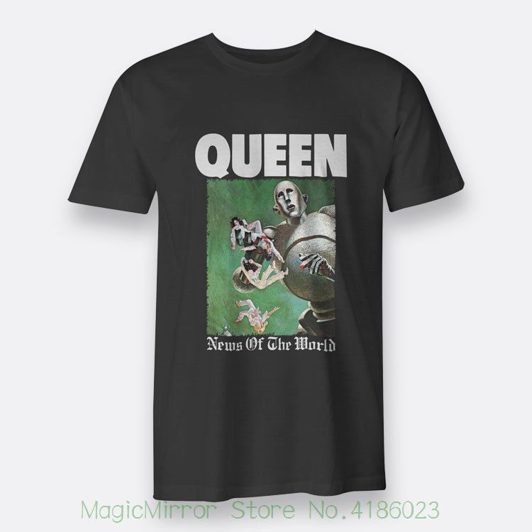 Queen News Of The World The British Rock Men'S Black T Shirt Tee Size S 3xl Man/Boy T Shirt 