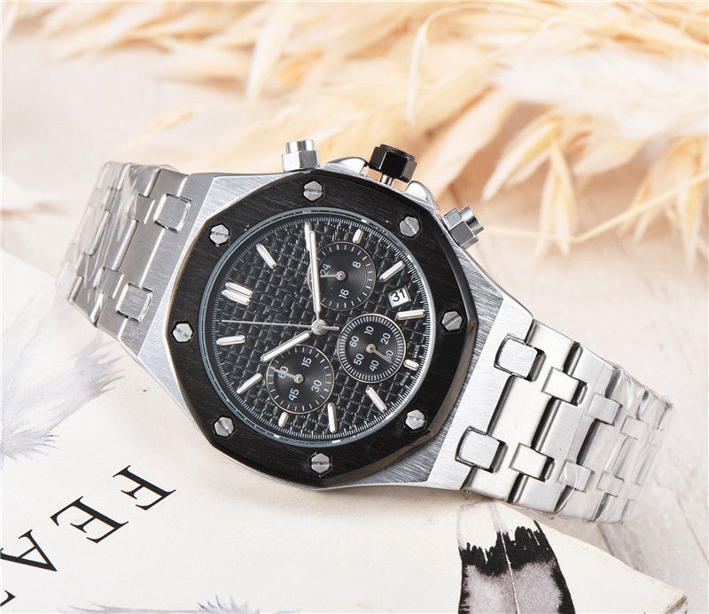 Top Quality Men Luxury Business Watch Royal Silver Stainless Steel All