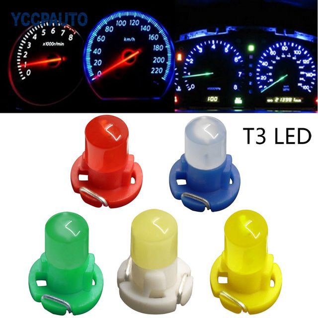 50X T3 COB Car Led Indicator Instrument Dashboard Light Bulb DC12V
