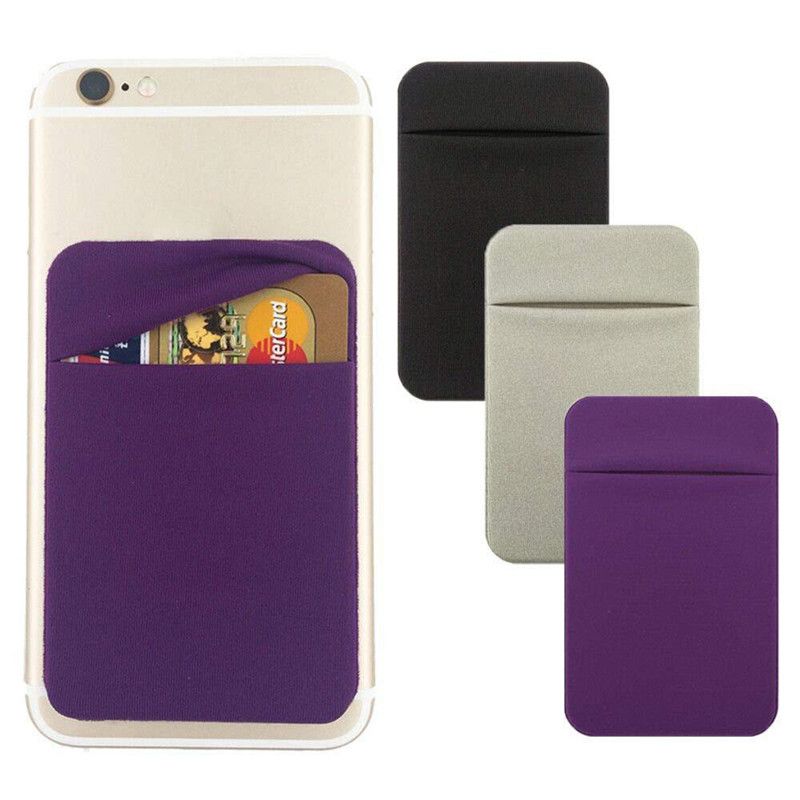 Phone Back Credit Card Holder Stick On Wallet Discreet ID Lycra Spandex