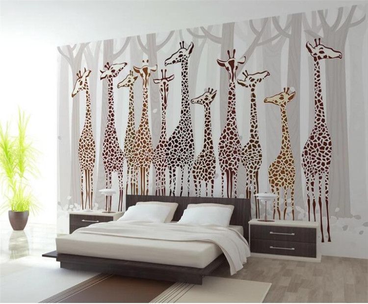 custom 3d photo wall paper nostalgia giraffe 3d mural designs living