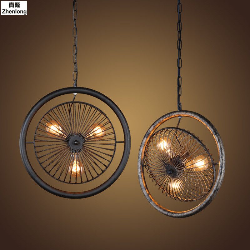 Creative Personality Retro Restaurant Bar Cafe Cage Industrial American Country Ancient Imitation Bronze Pendant Lamp Iron Fan Contemporary Ceiling Lights Light Fittings From Sebastiani 258 12 Dhgate Com