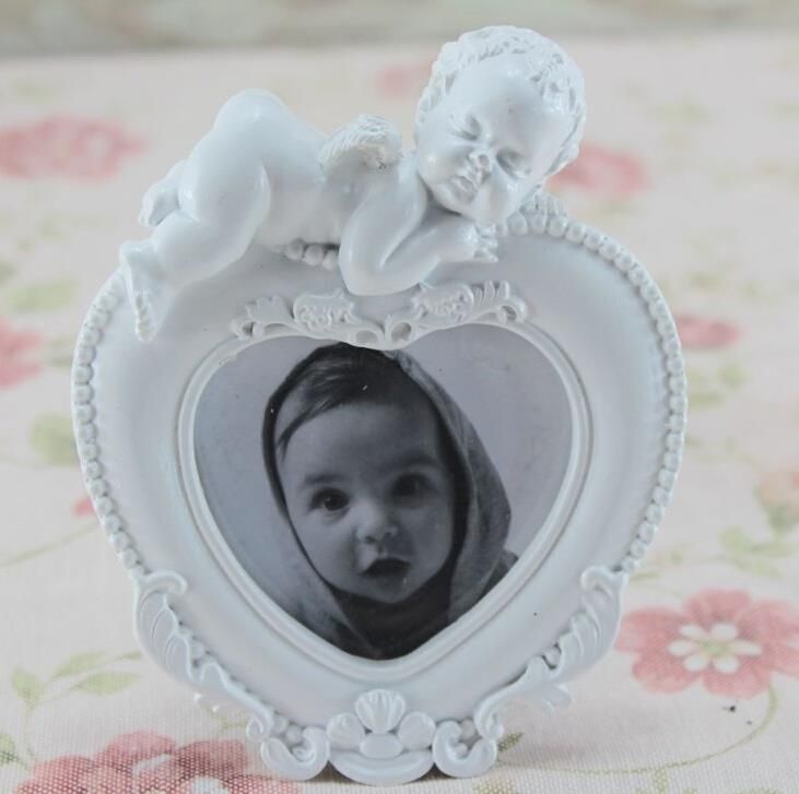 2018 New Photo Frames White Resin Rectangle Bedroom Decor Cupid 2018 New Photo Frames White Resin Rectangle Bedroom Decor Cupid Angel Baby Birthday Creative Gift Kids Mini Picture Frame From Blithenice